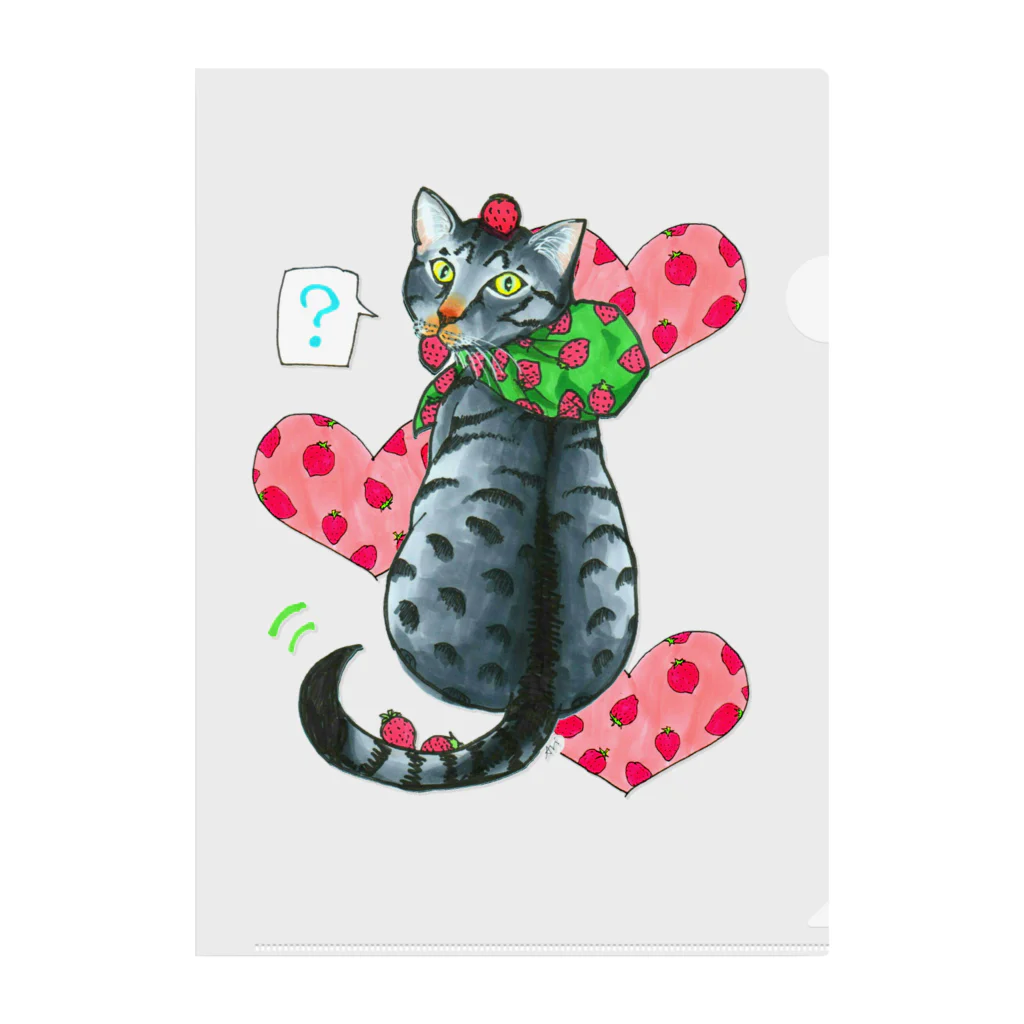 miku'ꜱGallery星猫のいちご大好きにゃんこ Clear File Folder