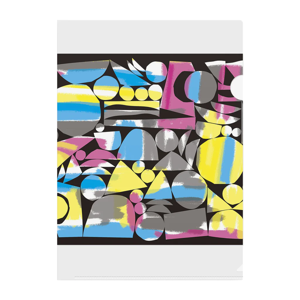 〈ヤマサキサチコ〉ショップの木版画裏彩色風 クリアファイル