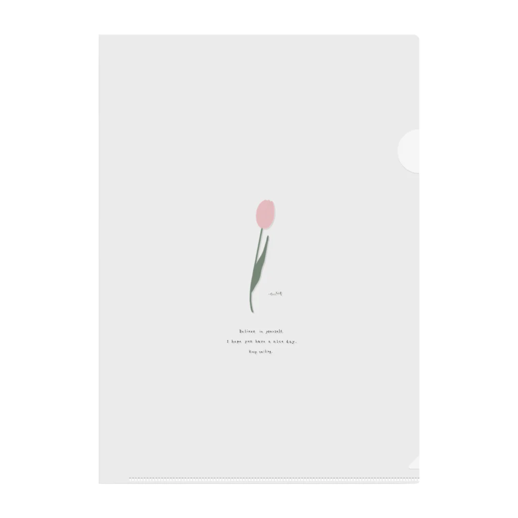 rilybiiの pink tulip message クリアファイル
