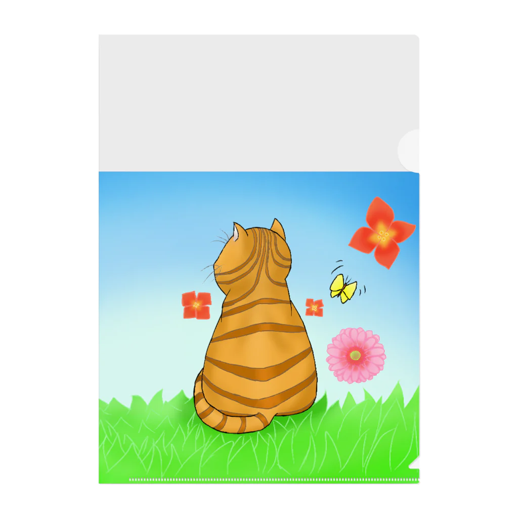 Lily bird（リリーバード）の野原のトラ猫さん Clear File Folder