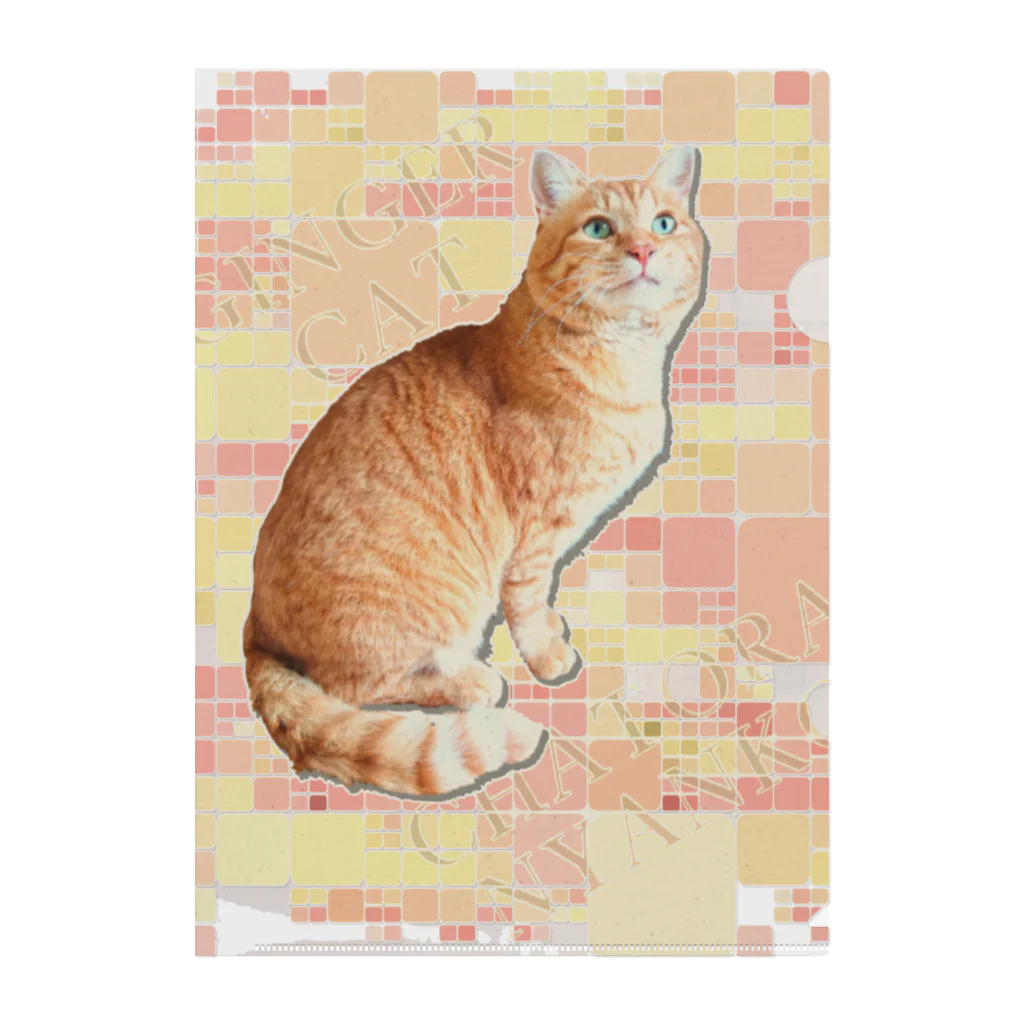 ともの茶トラにゃんこ Gingercat 文字入り クリアファイル