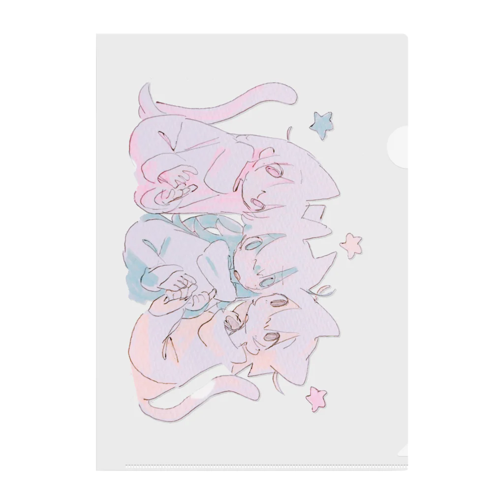 ゆーきんの絵ぐっずのねこんぺいと Clear File Folder