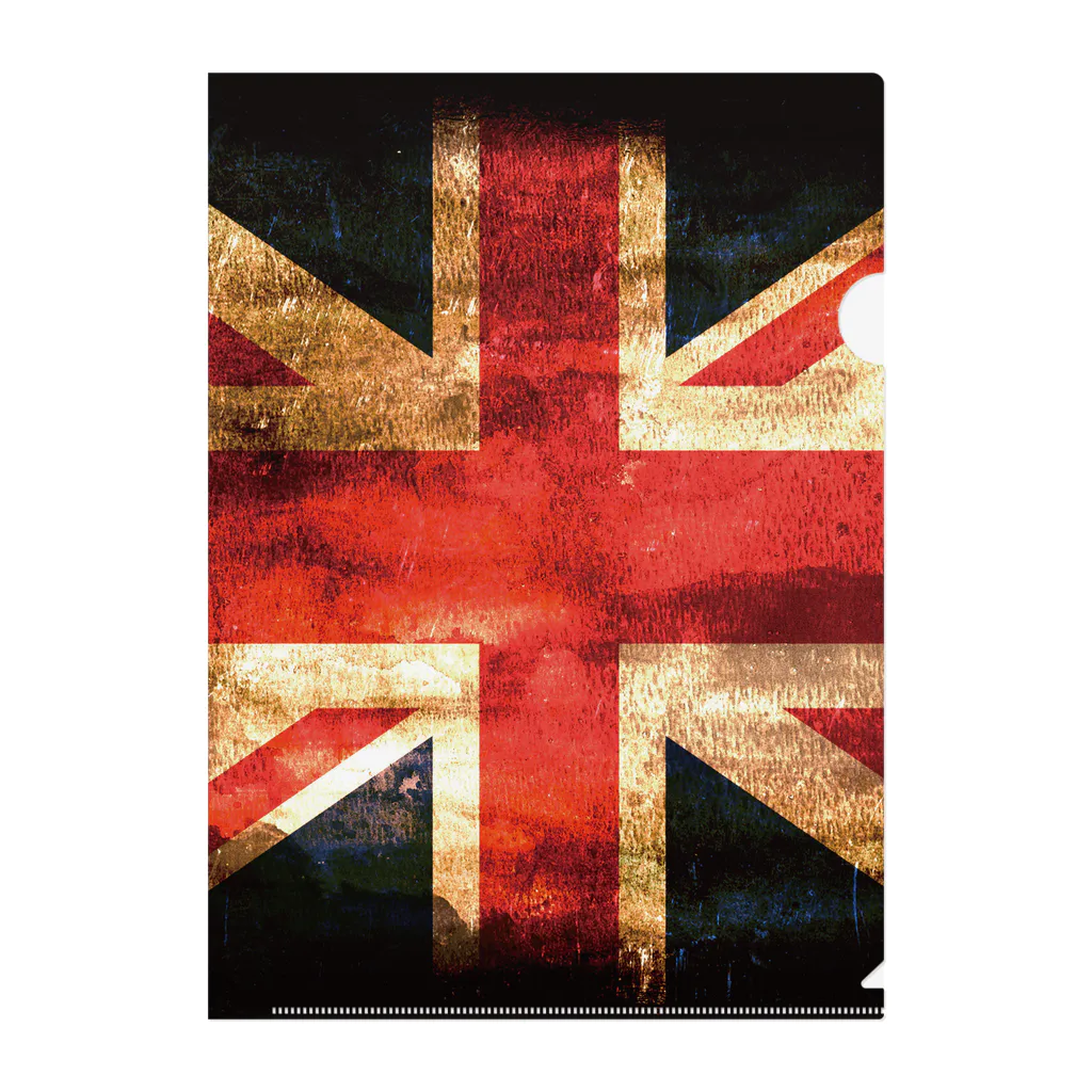 AQ-BECKのGRUNGE-flag_UK Clear File Folder