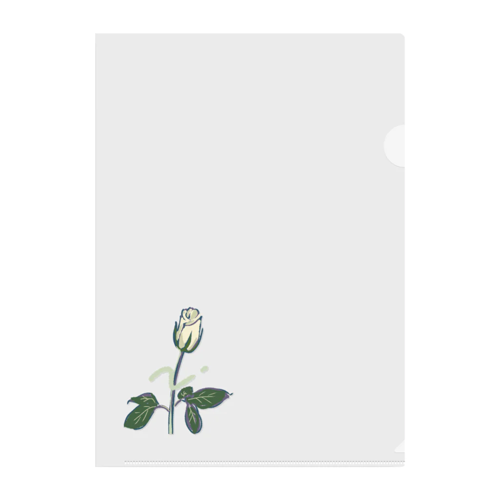 こむぎの白いバラ クリアファイル