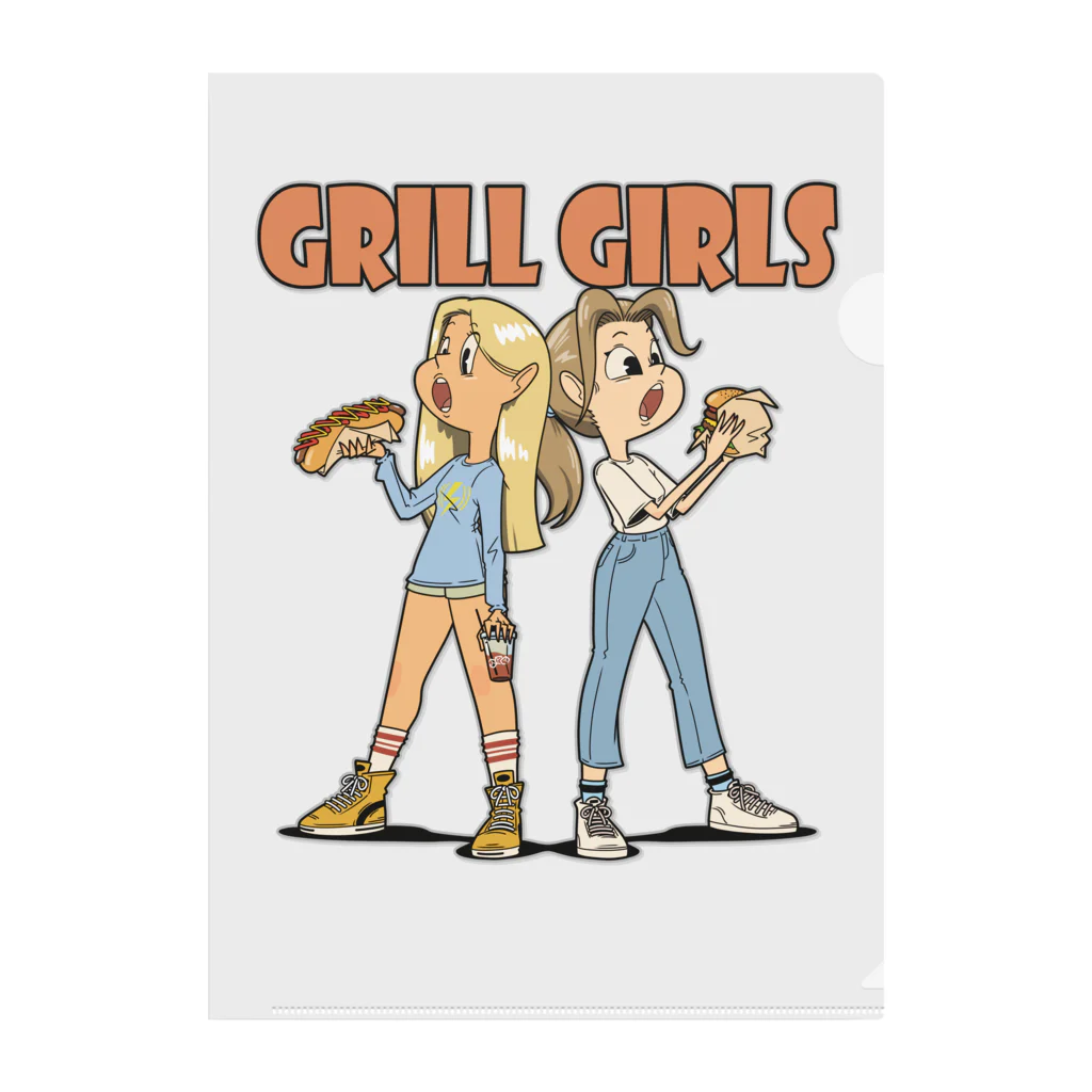 nidan-illustrationの"grill girls" クリアファイル