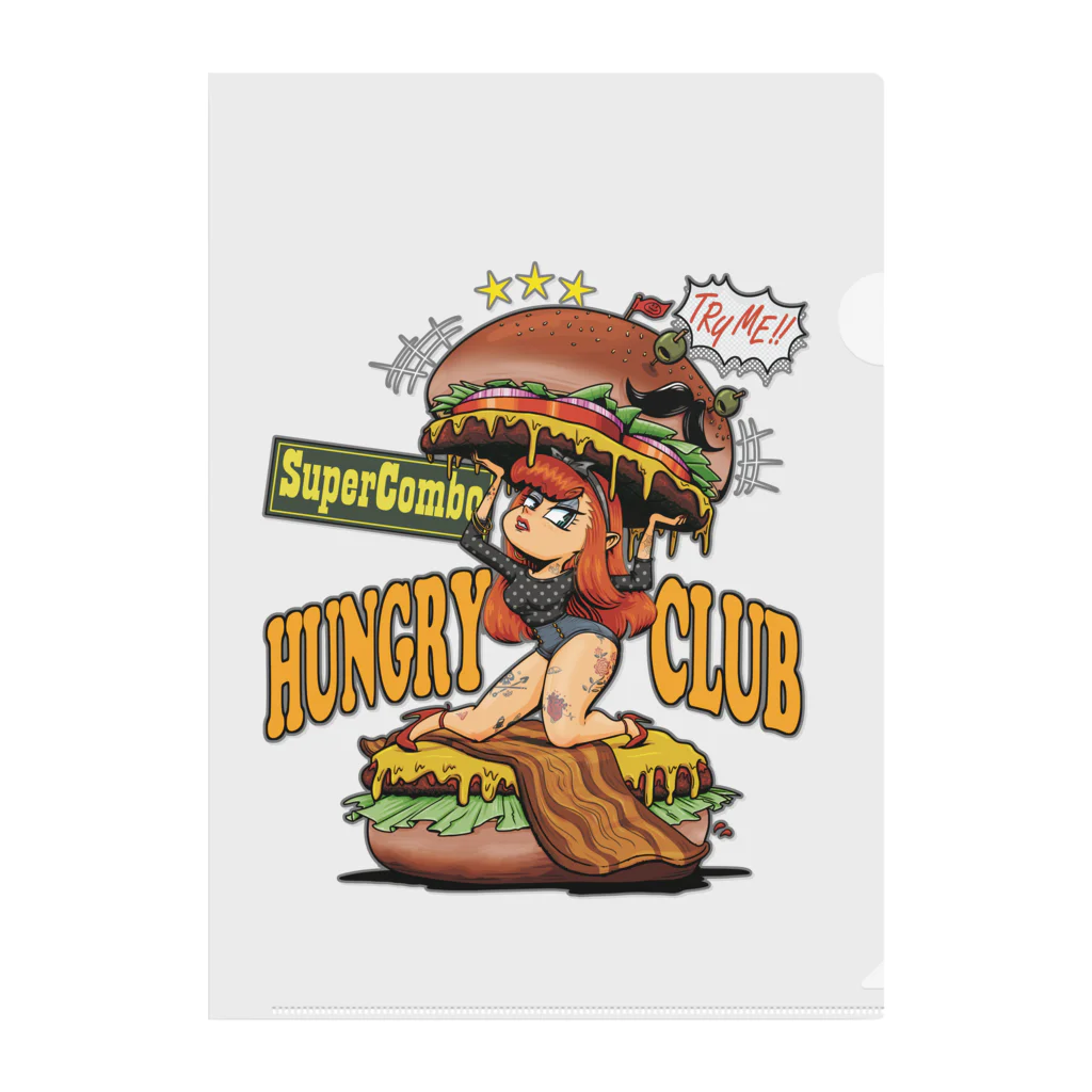 nidan-illustrationの"HUNGRY CLUB" Clear File Folder