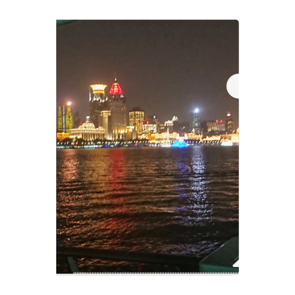月華の夜上海船上情景 クリアファイル