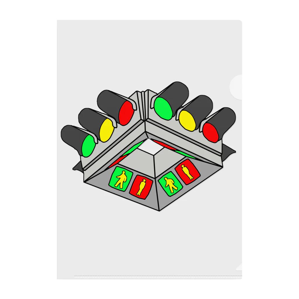 交通信号機等調整準備中のUFO型信号機 クリアファイル