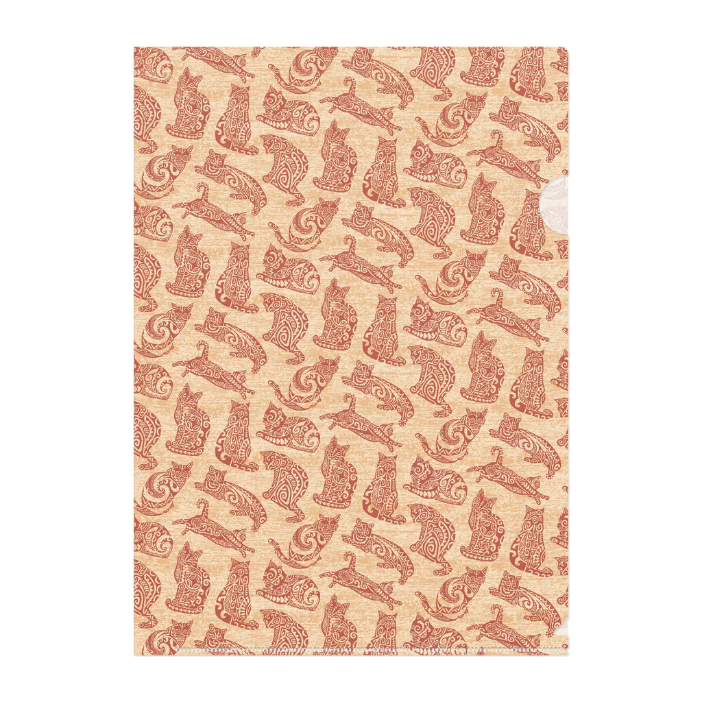 ANANI UKULELEのTahitian Tribal Cat Clear File Folder