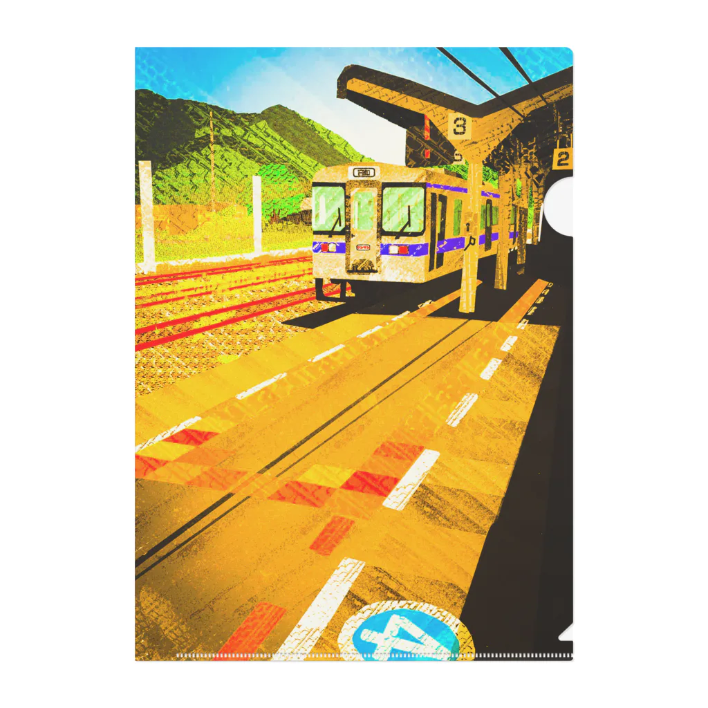 イロアソビの田舎の駅 〜轍〜 Clear File Folder