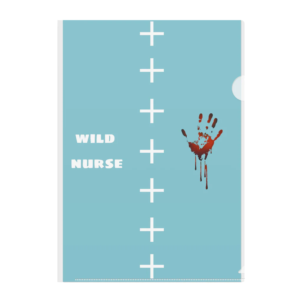 No.9 -number nine- (suzuri支店)のwild nurse シリーズ。Blue Clear File Folder