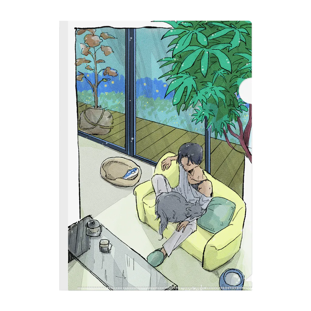 ぜに良/絵仕事受付中の猫のいる生活 Clear File Folder