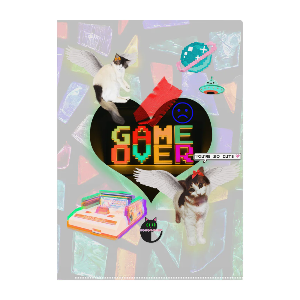 𝙈𝙊𝙈𝙊'𝙨 𝙎𝙝𝙤𝙥のGAME OVER-ハート型 Clear File Folder