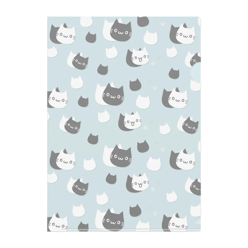 ねっこの白黒ねこ Clear File Folder