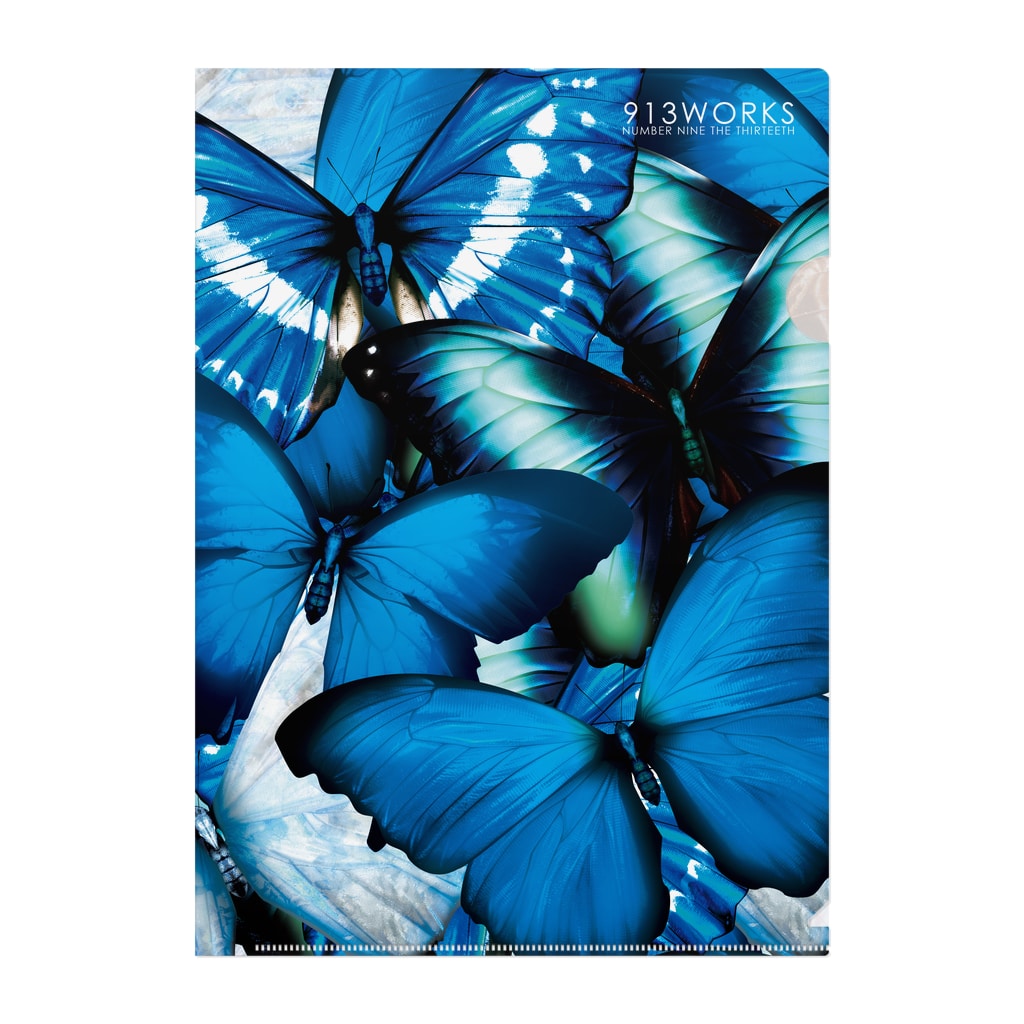 青い蝶の群れ Clear File Folder By 913works Web Shop Suzuri 913works Suzuri