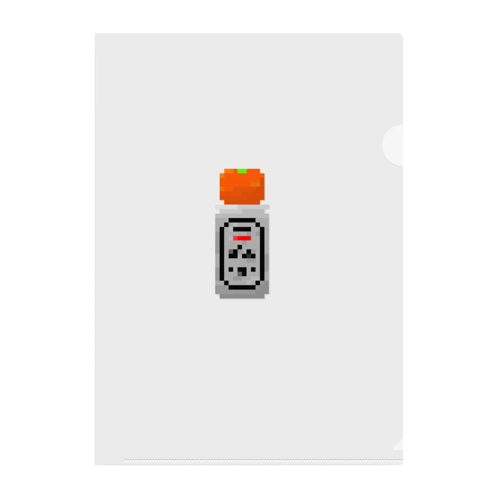 ´ʖ̫`のドット絵 アルミ缶の上にあるミカン クリアファイル