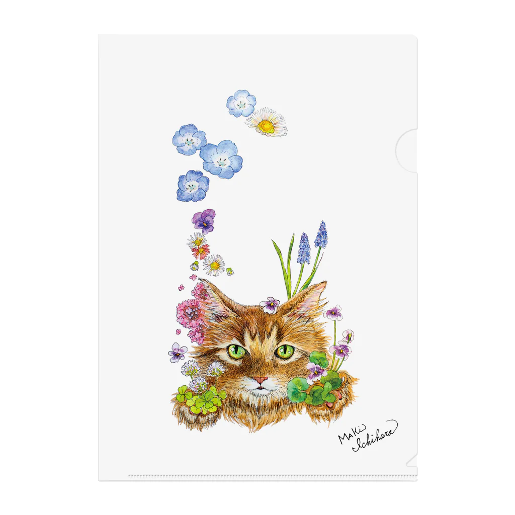 もけけ工房 SUZURI店の花咲かCAT Clear File Folder