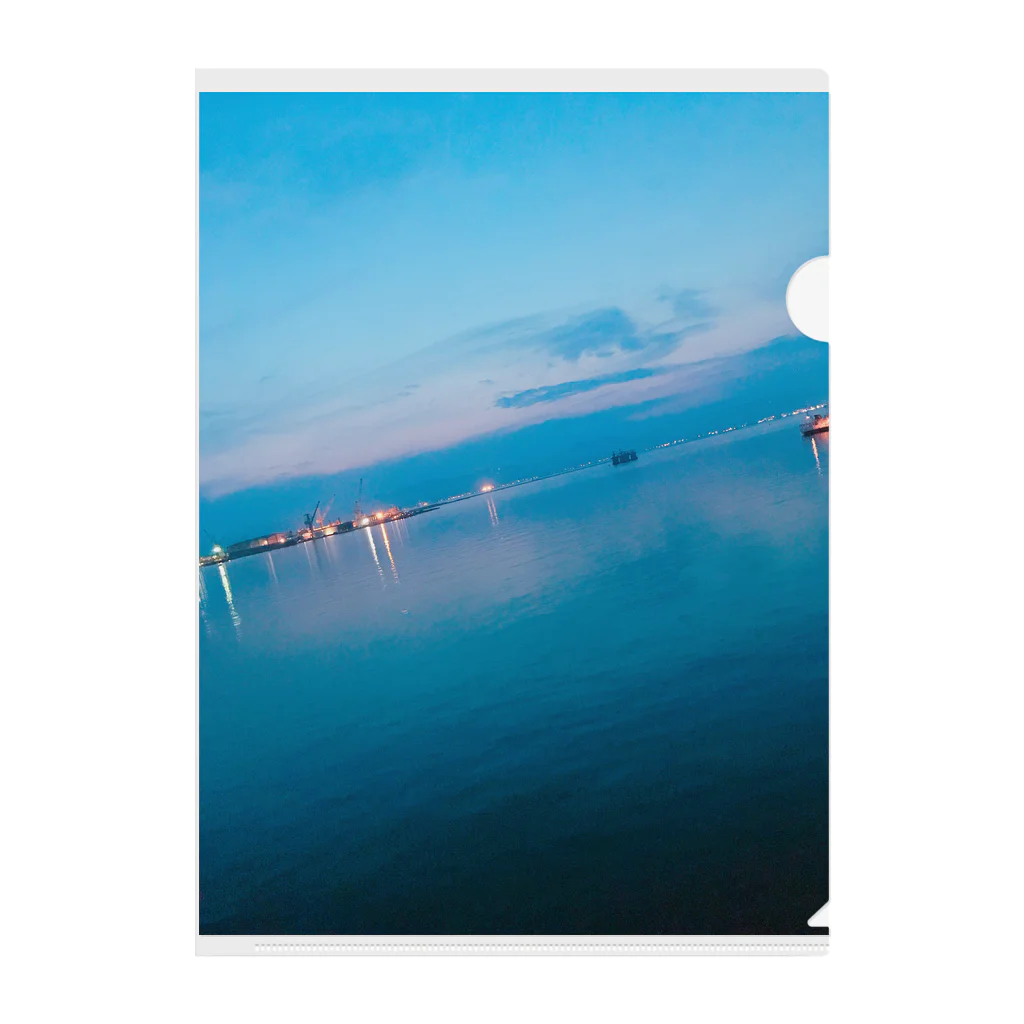 食べ物屋さん。の夕方の海 Clear File Folder