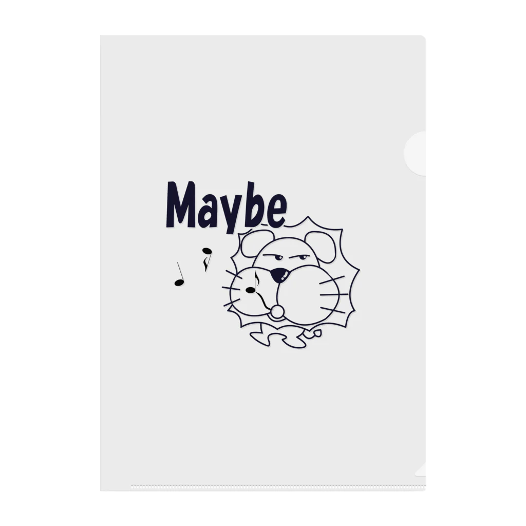 ワン太フルのTシャツ屋さんのライオン君 Maybe 黒 Clear File Folder