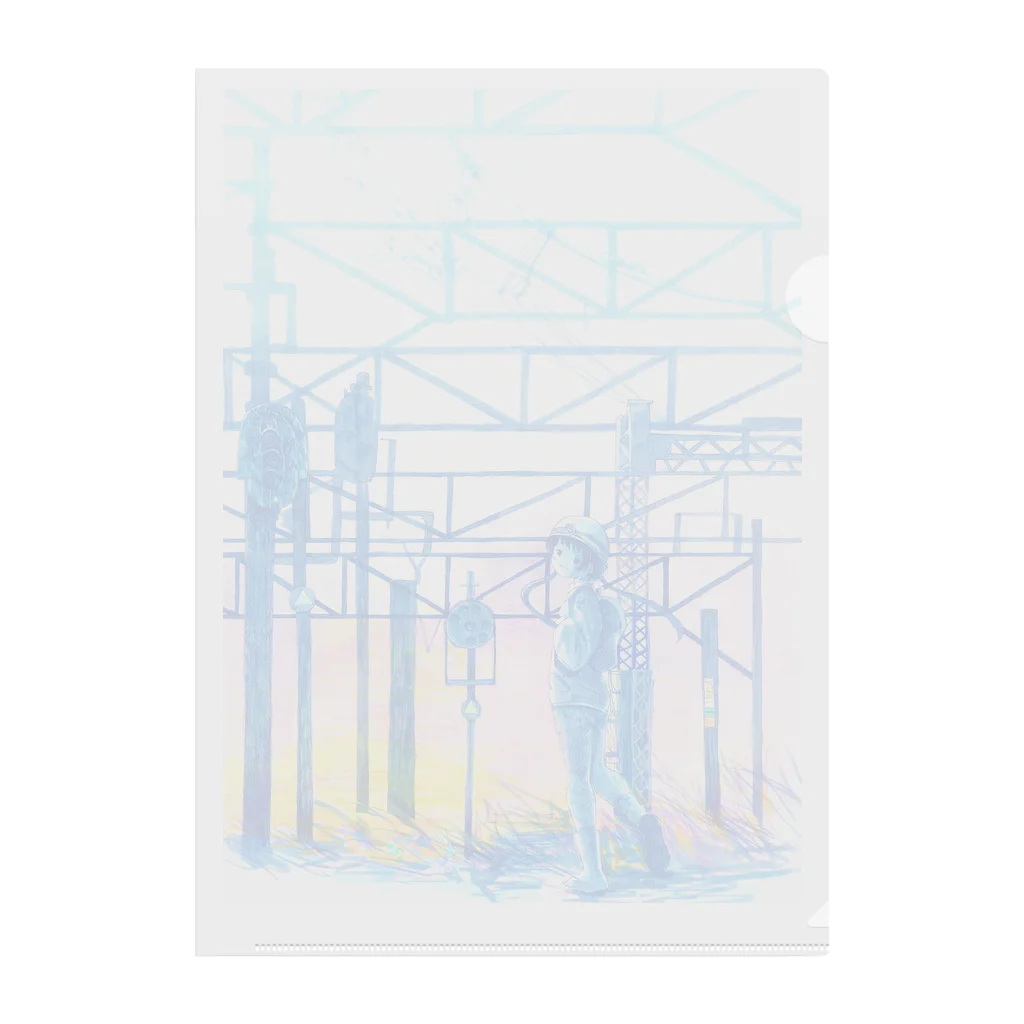 新商品PTオリジナルショップの矢ヶ崎第一閉そく信号機(碓氷線) Clear File Folder
