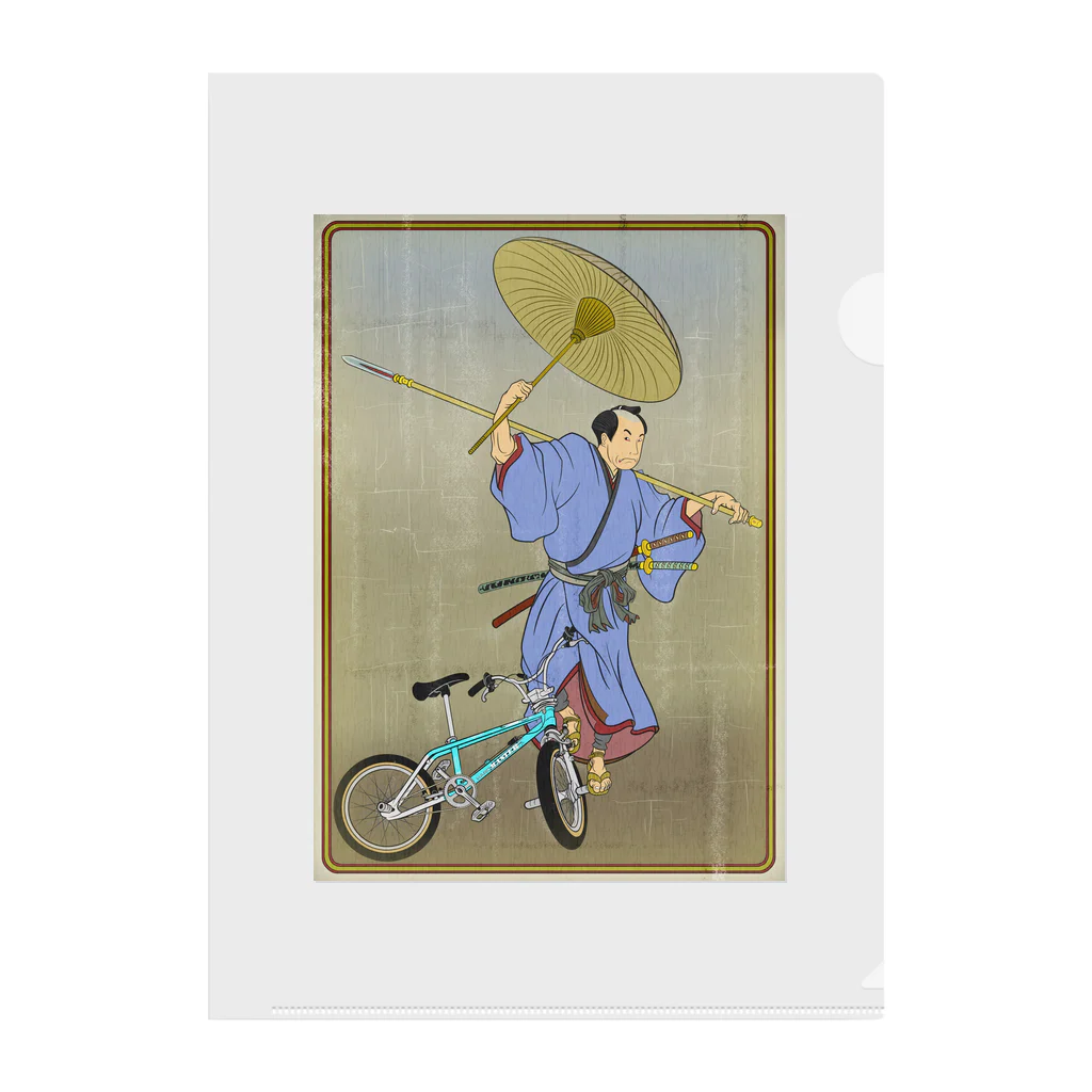 nidan-illustrationの"bmx samurai" #1 Clear File Folder