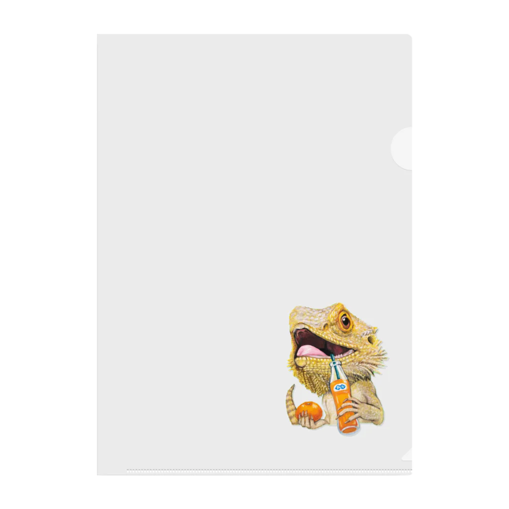 MASAKIYOのフトアゴヒゲトカゲ×オレンジジュース Clear File Folder