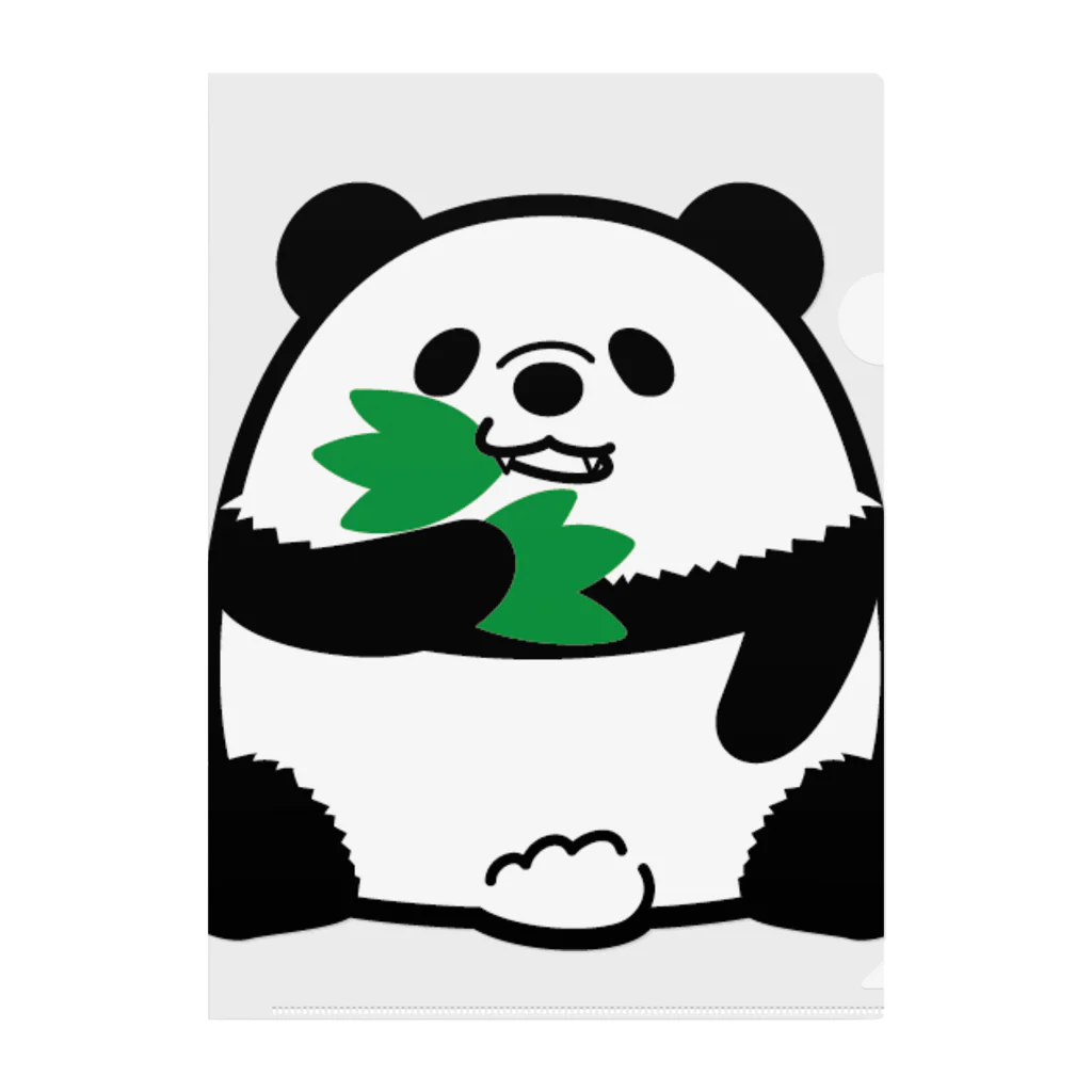 sirokuro okibaのパンダのこども（食事中） クリアファイル