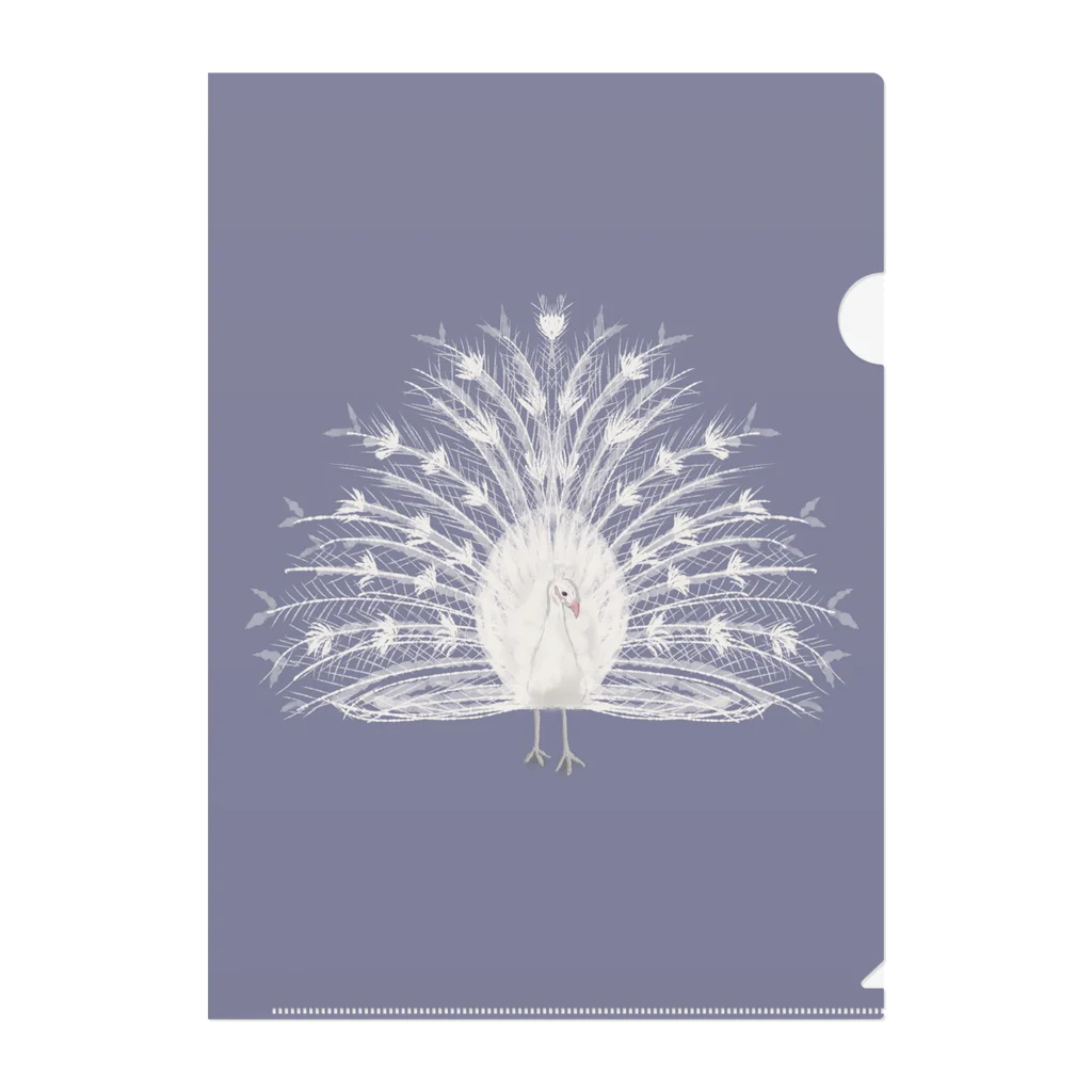 eのWhite Peacock Clear File Folder