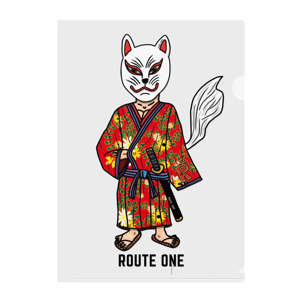 oekaki/ROUTE ONEの白狐くん クリアファイル