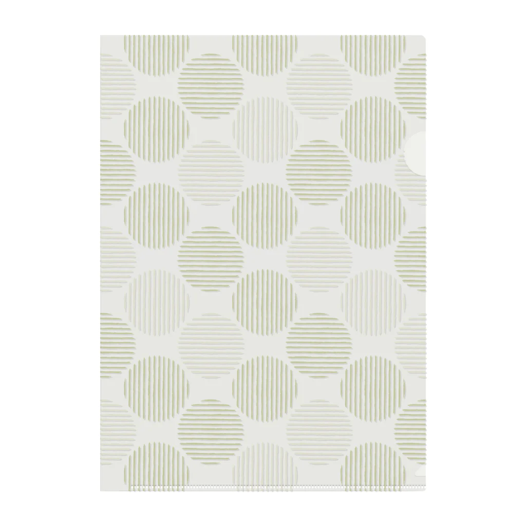 アヲゾラのクリアファイル／Striped Dot 苔いろ Clear File Folder