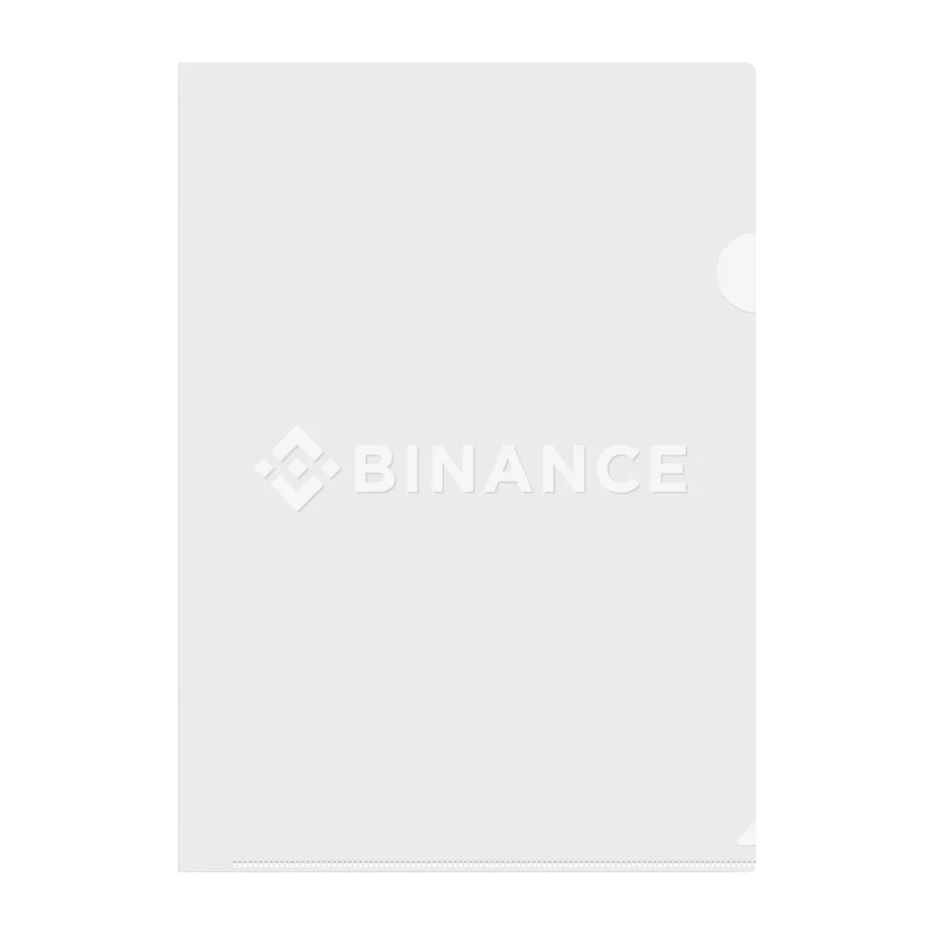 FUNNY JOKESのBINANCE-バイナンス-白ロゴ バックプリントデザイン（背面プリント） クリアファイル