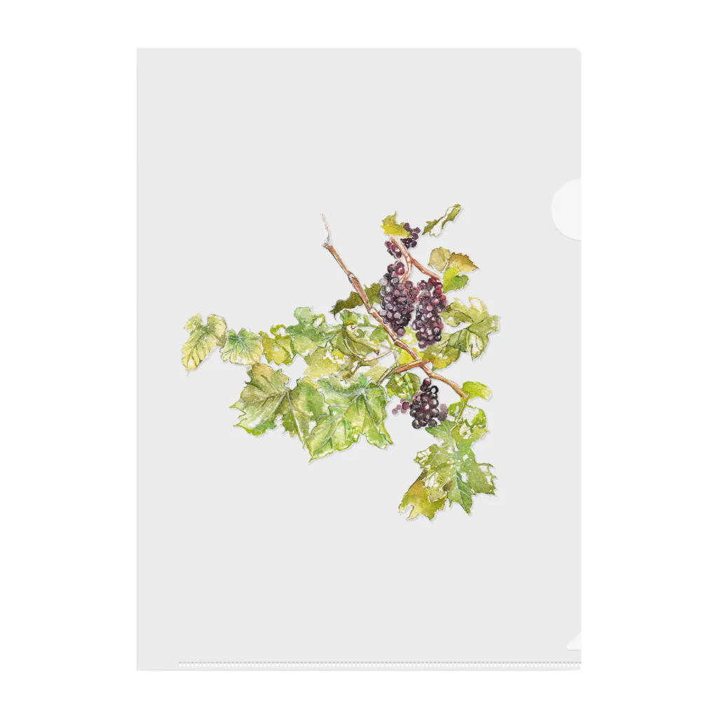 Joy. Ree Illustration SUZURI Shop のGrapes（英国の葡萄畑より） Clear File Folder