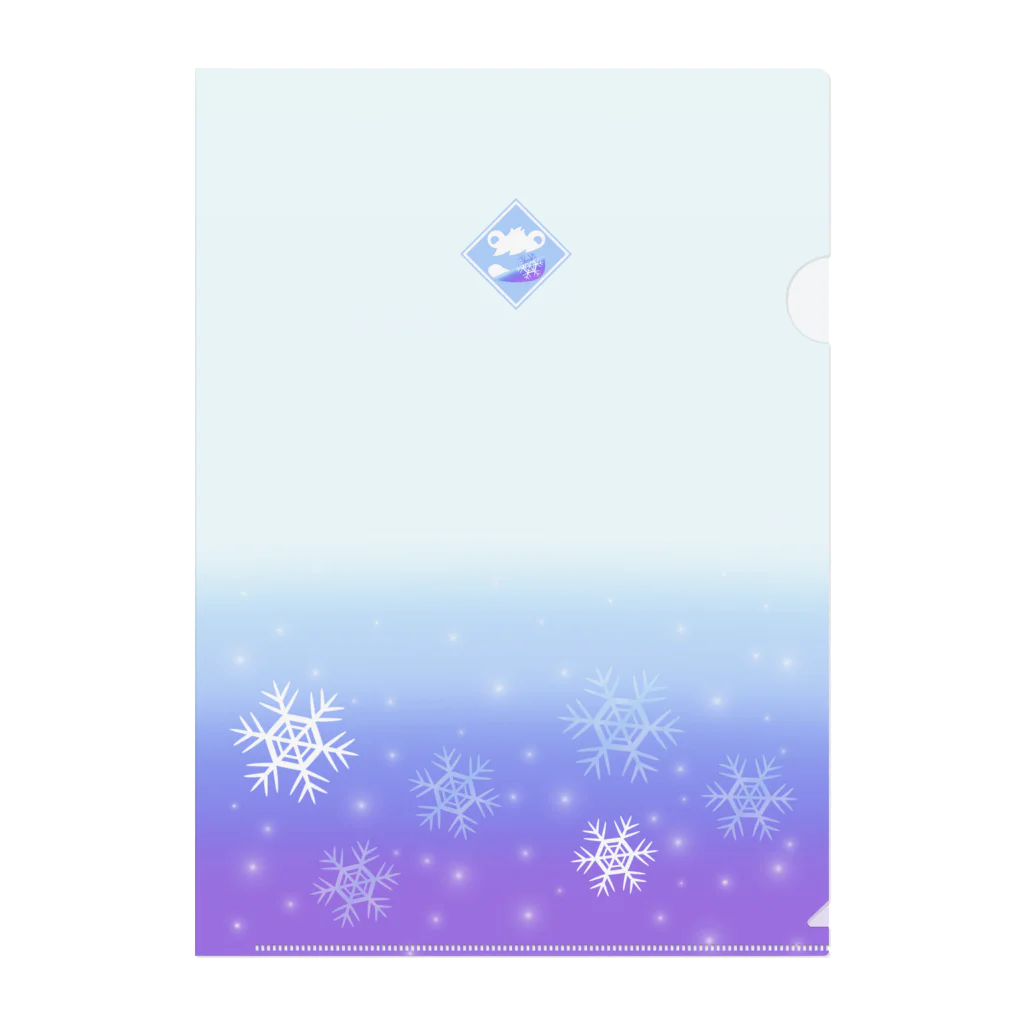 クロフミのまったりショップの吹雪くんのふんわり雪 Clear File Folder