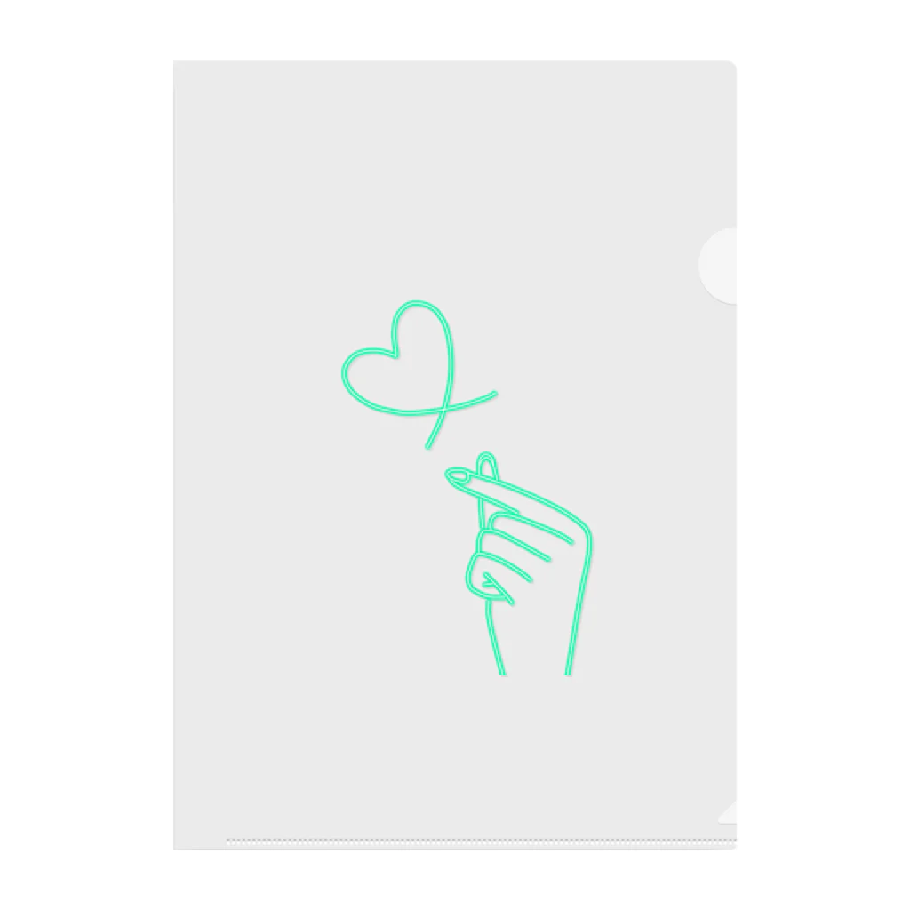 らくがきクオリティのmint green lover Clear File Folder