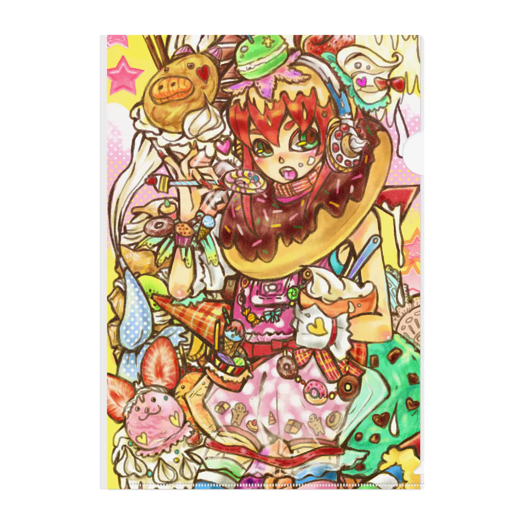 キャットびれっじの贅沢デザート Clear File Folder