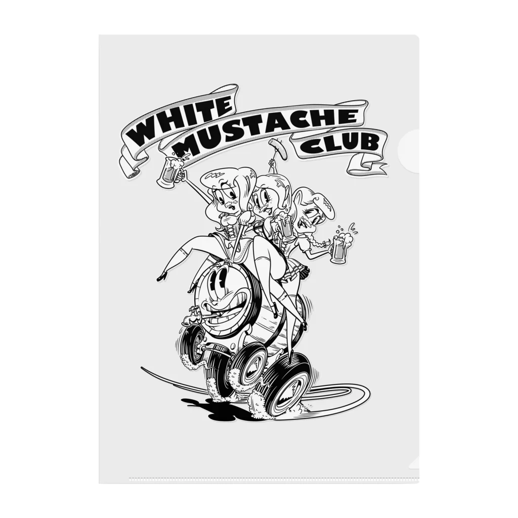 nidan-illustrationの"WHITE MUSTACHE CLUB"(タイトルなし)) クリアファイル