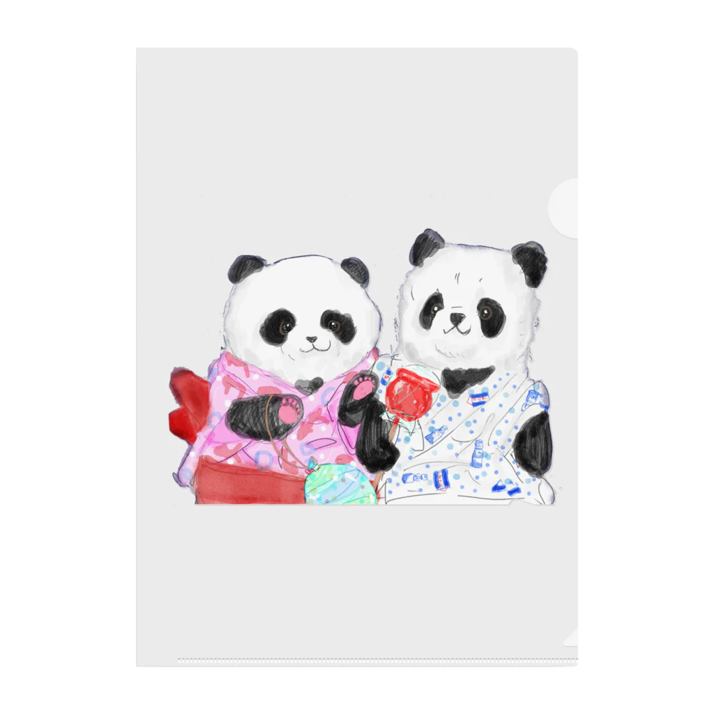 スワローの夏祭りパンダ クリアファイル