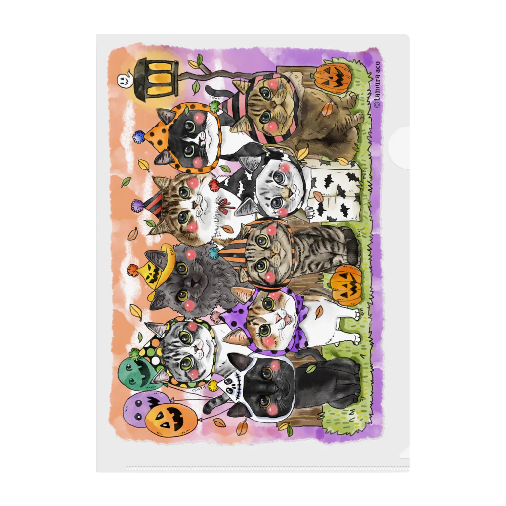 shop あこ猫犬屋のハロウィン猫2 Clear File Folder