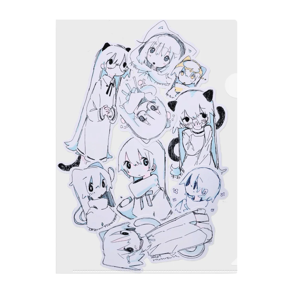 ゆーきんの絵ぐっずのわちゃわちゃ Clear File Folder