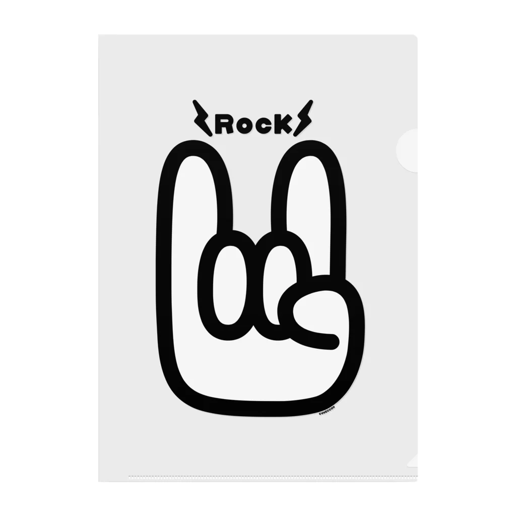 Cɐkeccooのメロイックサイン★デビル・サイン(コルナサイン)LOVE ROCK クリアファイル