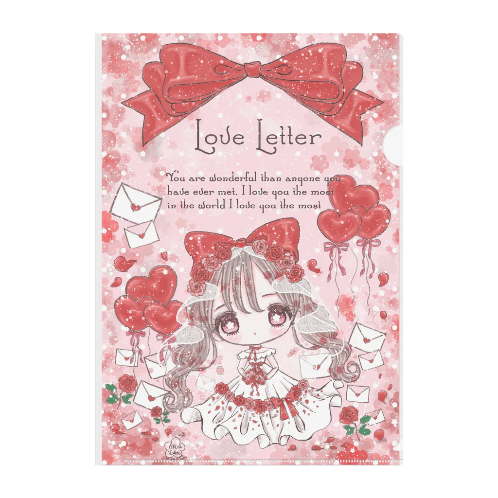 Okina dollのLoveletter Clear File Folder