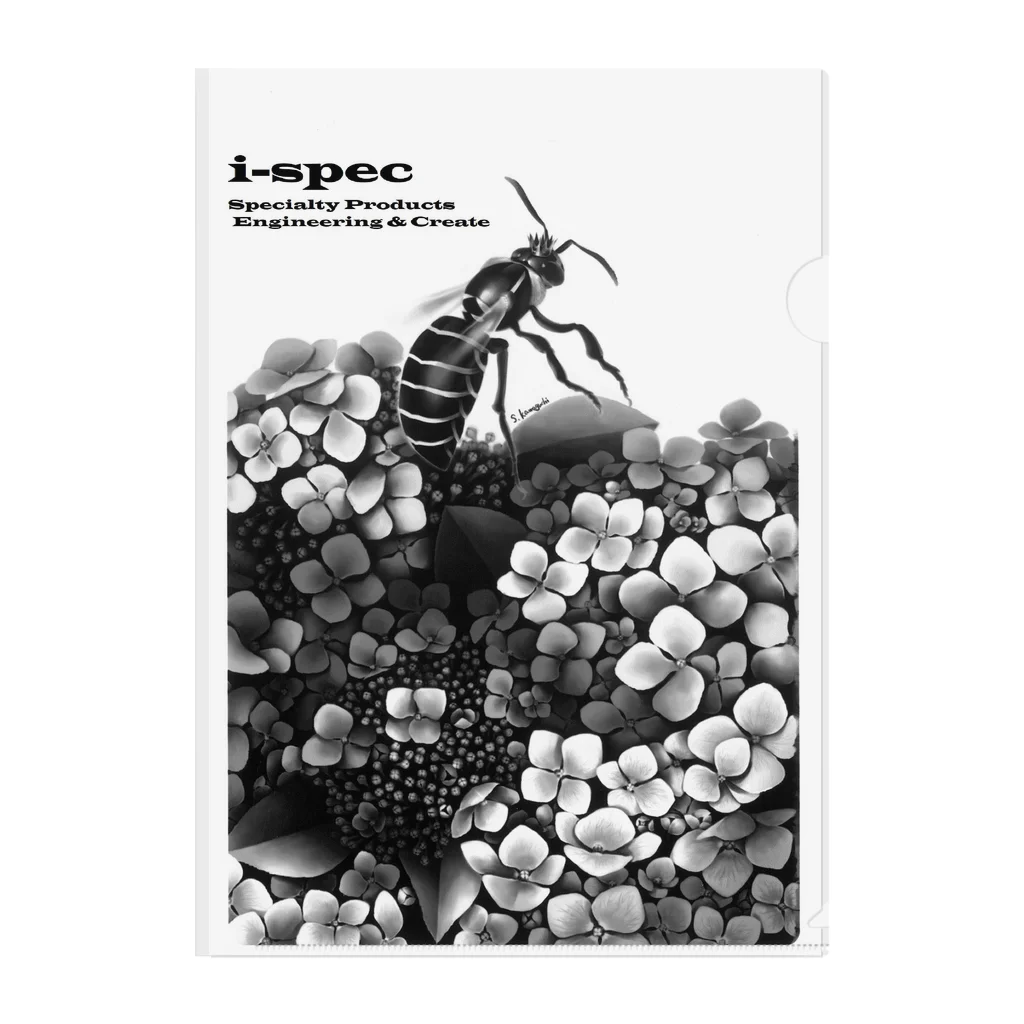 i-specのハチとアジサイ クリアファイル