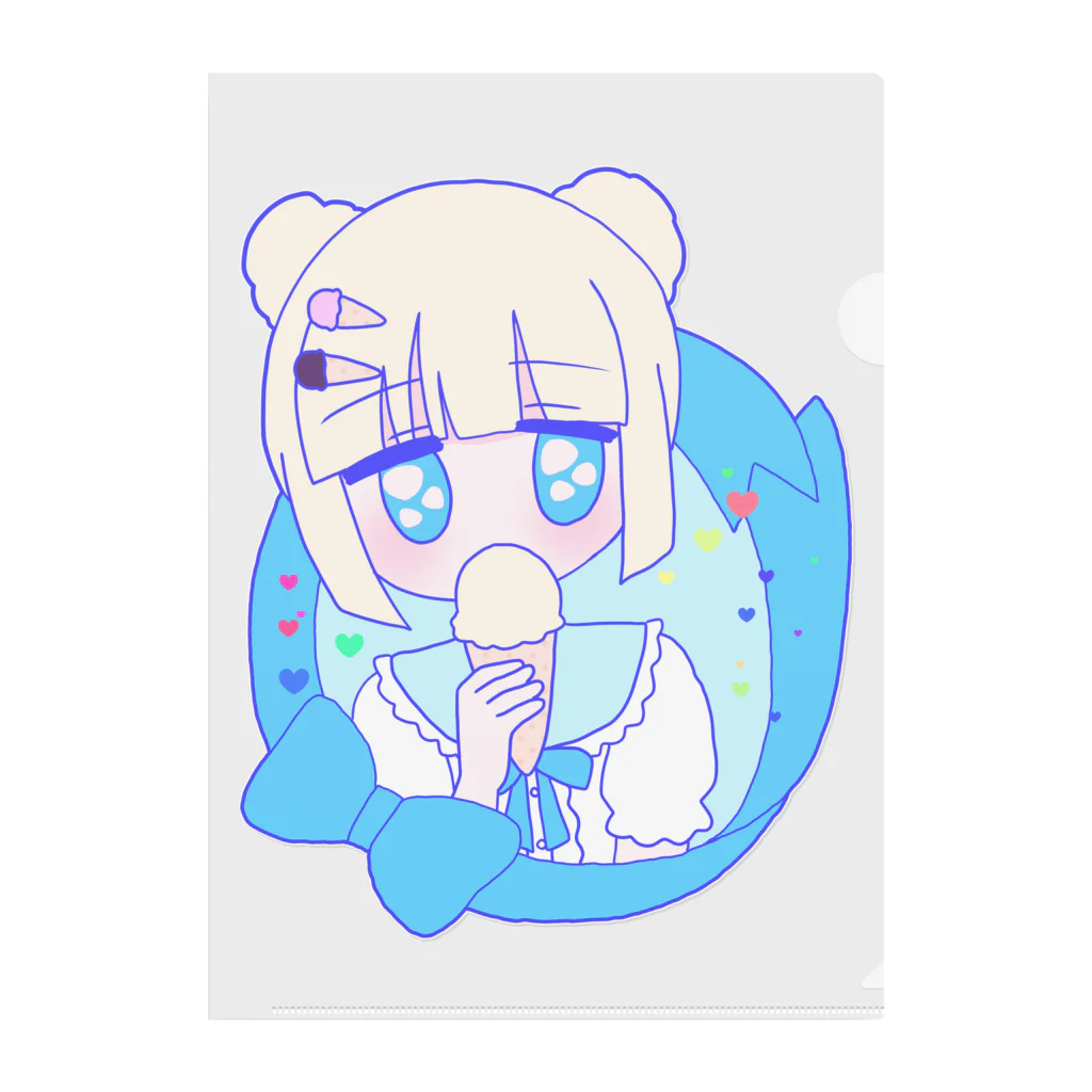 かわいいもののおみせ　いそぎんちゃくのアイスちゃん🍦 クリアファイル