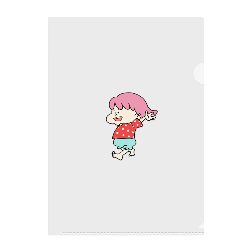 かまねりショップの走る子ちゃん Clear File Folder