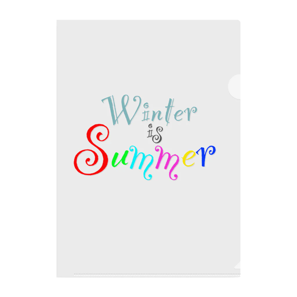 みんなの縁側 王丸屋のWinter is Summer 黒 クリアファイル