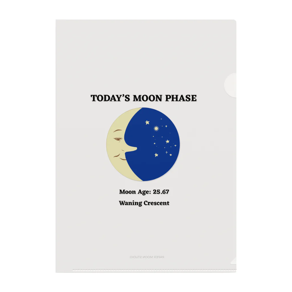 PAPER MOON STUDIOの三日月クリアファイル Clear File Folder