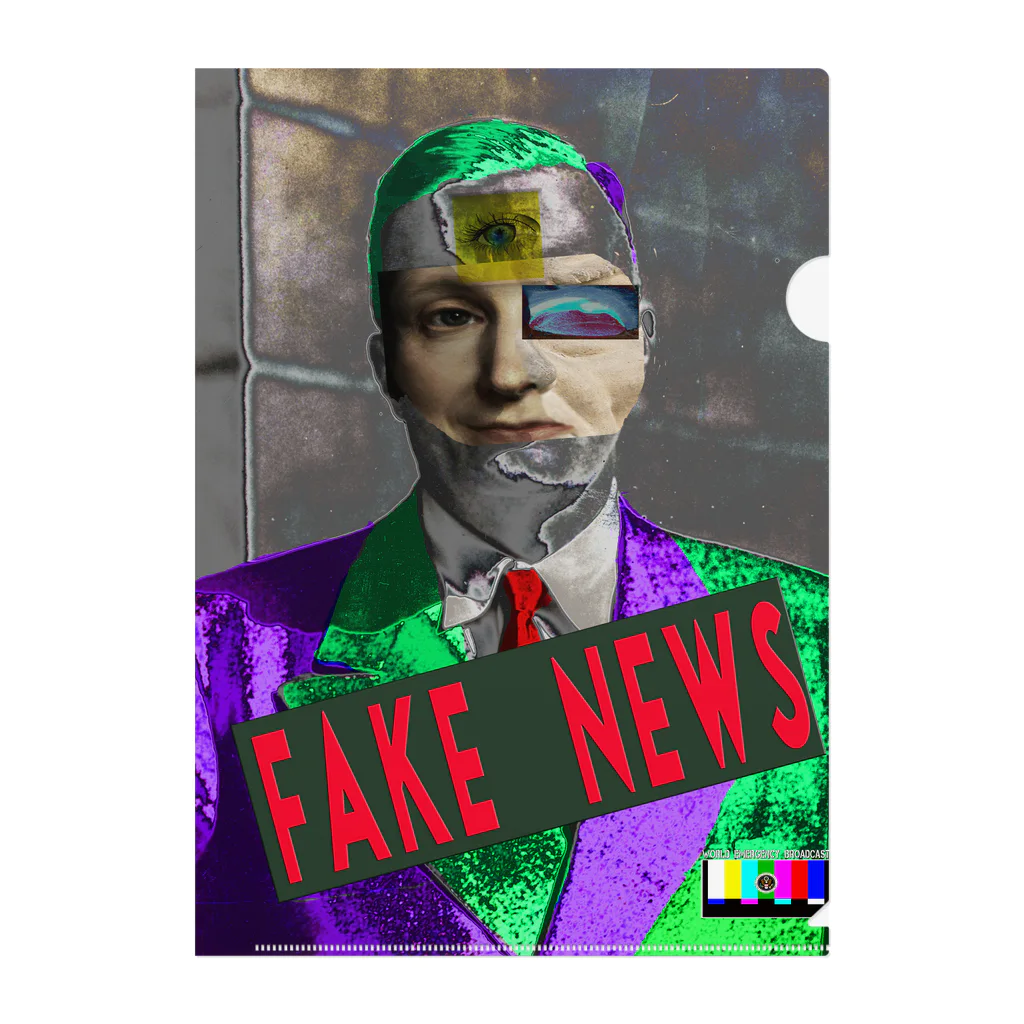 PALA's SHOP　cool、シュール、古風、和風、の虚偽報道　FAKE　NEWS クリアファイル