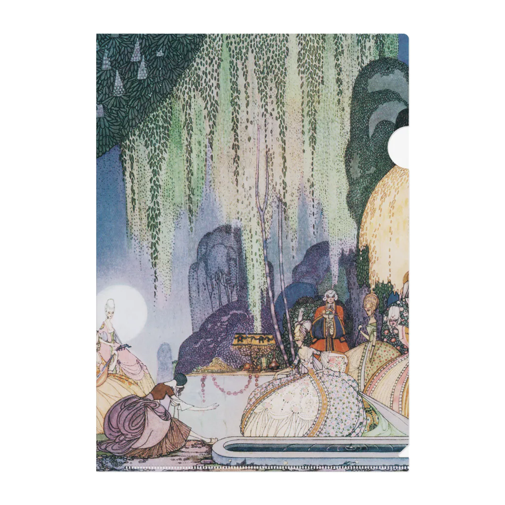 世界の絵画アートグッズのカイ・ニールセン「フェリシアまたは撫子の鉢」挿絵 Clear File Folder