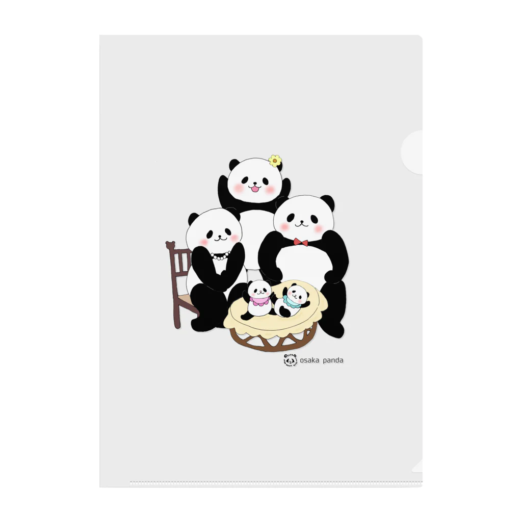 大阪ぱんだ(大阪パンダ)のパンダ写真館にて「5人家族になりました」 クリアファイル