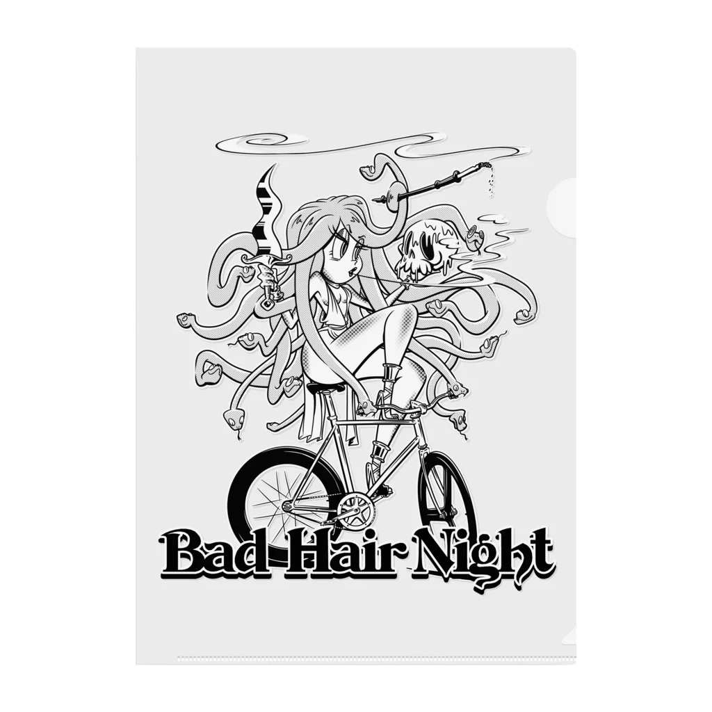 nidan-illustrationの“Bad Hair Night” クリアファイル